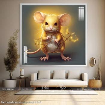 file tranh decor con giap chuot ti 445