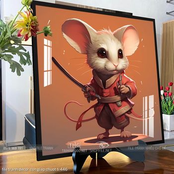 file tranh decor con giap chuot ti 446