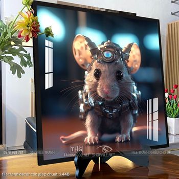 file tranh decor con giap chuot ti 448