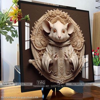 file tranh decor con giap chuot ti 451