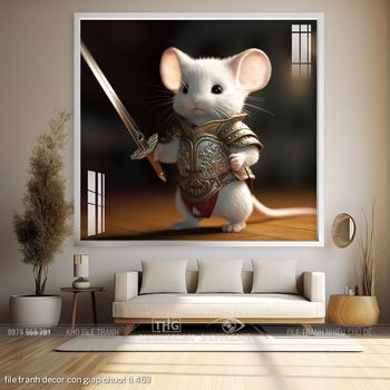 file tranh decor con giap chuot ti 453