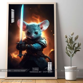 file tranh decor con giap chuot ti 454