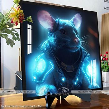 file tranh decor con giap chuot ti 455