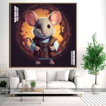 file tranh decor con giap chuot ti 456