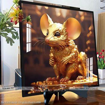 file tranh decor con giap chuot ti 459