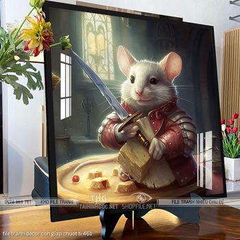 file tranh decor con giap chuot ti 461