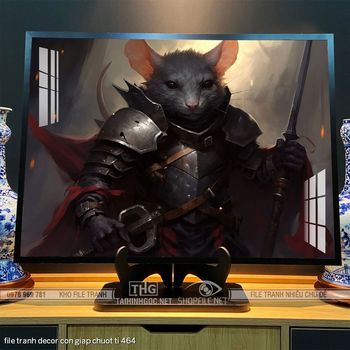 file tranh decor con giap chuot ti 464