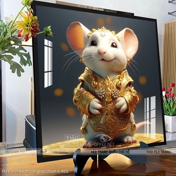 file tranh decor con giap chuot ti 465