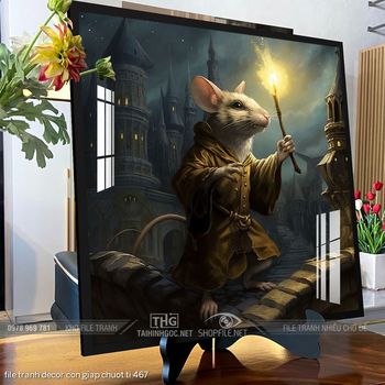 file tranh decor con giap chuot ti 467