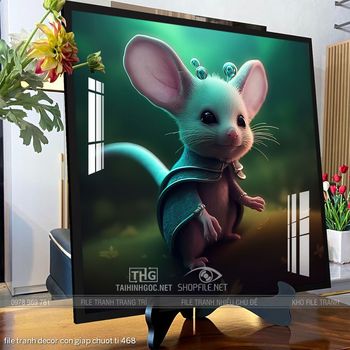 file tranh decor con giap chuot ti 468