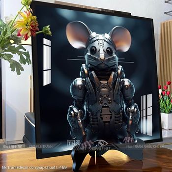 file tranh decor con giap chuot ti 469