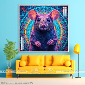file tranh decor con giap chuot ti 470