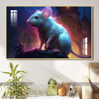 file tranh decor con giap chuot ti 474