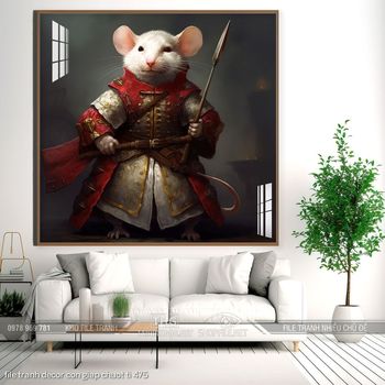 file tranh decor con giap chuot ti 475