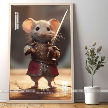file tranh decor con giap chuot ti 476