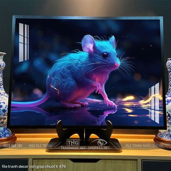 file tranh decor con giap chuot ti 479