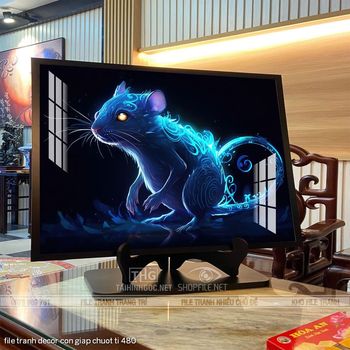 file tranh decor con giap chuot ti 480