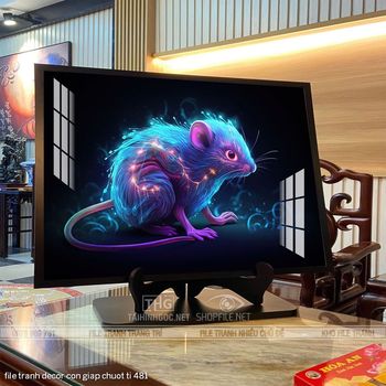 file tranh decor con giap chuot ti 481