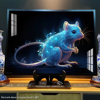 file tranh decor con giap chuot ti 482