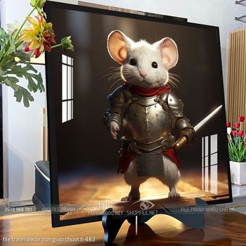 file tranh decor con giap chuot ti 483