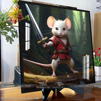 file tranh decor con giap chuot ti 486