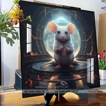 file tranh decor con giap chuot ti 487