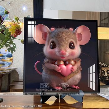 file tranh decor con giap chuot ti 488