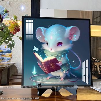 file tranh decor con giap chuot ti 489