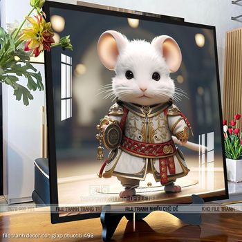 file tranh decor con giap chuot ti 493