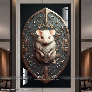 file tranh decor con giap chuot ti 498