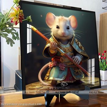 file tranh decor con giap chuot ti 499