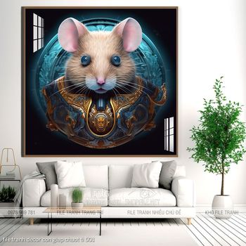 file tranh decor con giap chuot ti 501