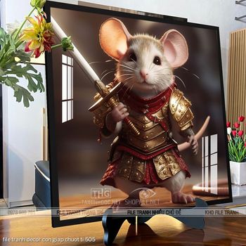 file tranh decor con giap chuot ti 505
