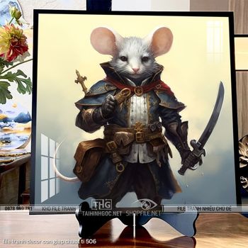 file tranh decor con giap chuot ti 506