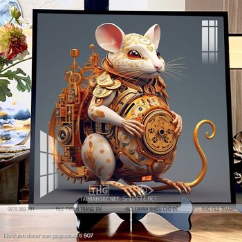 file tranh decor con giap chuot ti 507