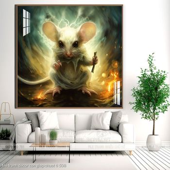 file tranh decor con giap chuot ti 508