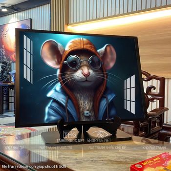 file tranh decor con giap chuot ti 509