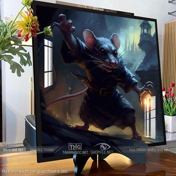file tranh decor con giap chuot ti 510