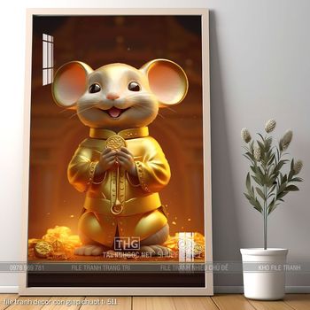 file tranh decor con giap chuot ti 511