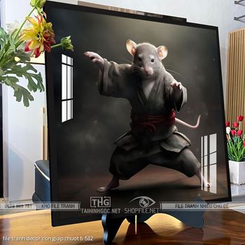 file tranh decor con giap chuot ti 512