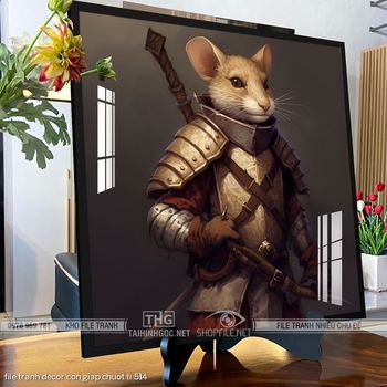 file tranh decor con giap chuot ti 514