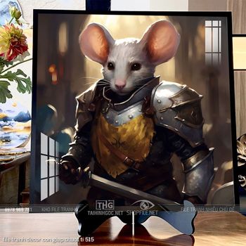 file tranh decor con giap chuot ti 515