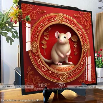 file tranh decor con giap chuot ti 518
