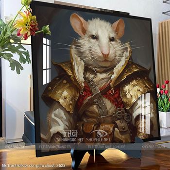 file tranh decor con giap chuot ti 523
