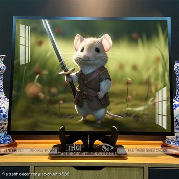 file tranh decor con giap chuot ti 526