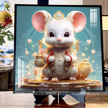 file tranh decor con giap chuot ti 527