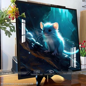 file tranh decor con giap chuot ti 528