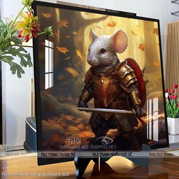 file tranh decor con giap chuot ti 529
