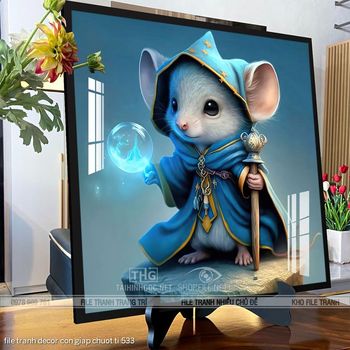 file tranh decor con giap chuot ti 533