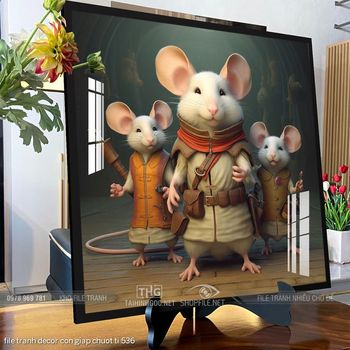 file tranh decor con giap chuot ti 536